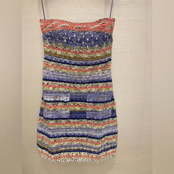 CHANEL Pink and Blue Textured Knit - Picture 5 of 9